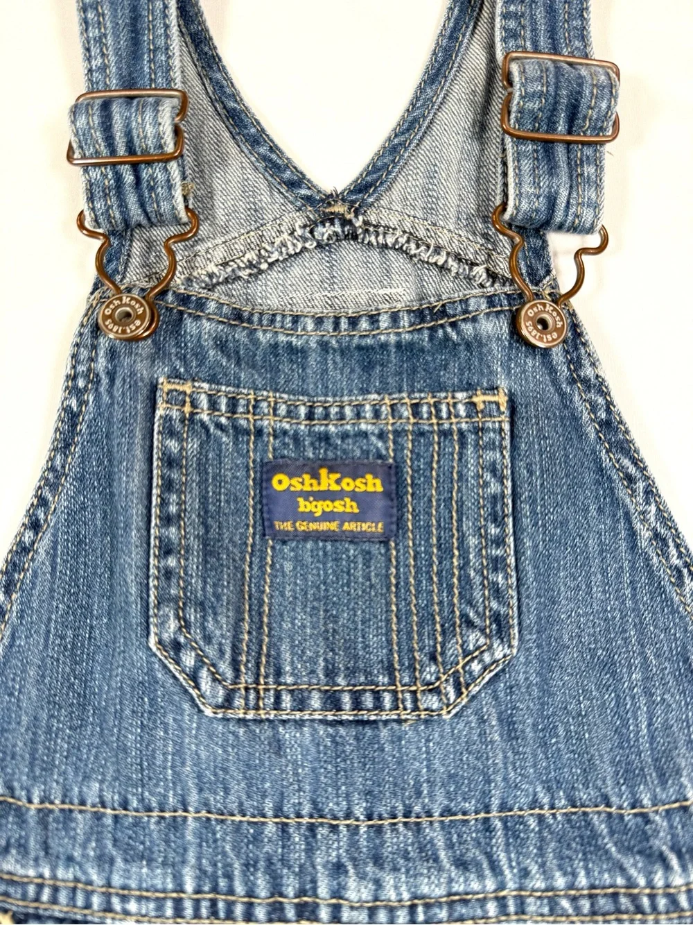 VINTAGE OSHKOSH B’GOSH Girls Vestbak Denim Jumper Dress 4T Y2K Workwear Western